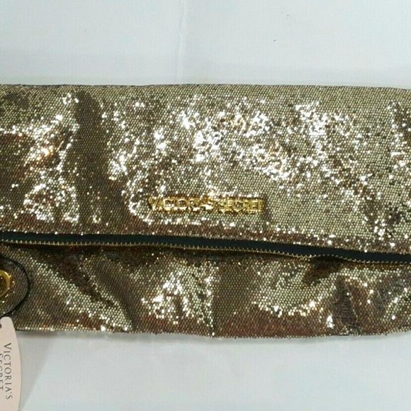 Victoria's Secret Handbags - Victoria secret gold glitter handbag womens